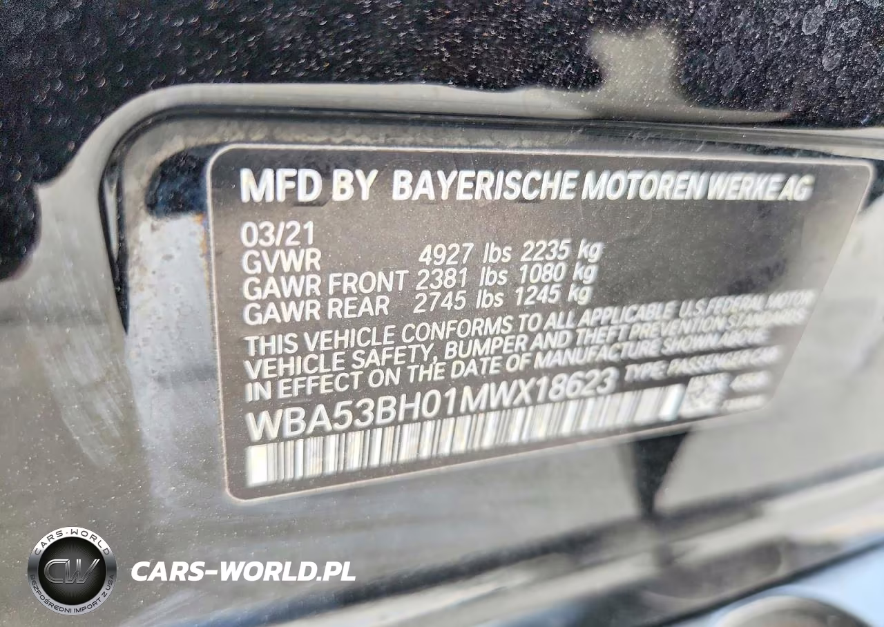 2021 BMW 530 I VIN:WBA53BH01MWX18623 - 12