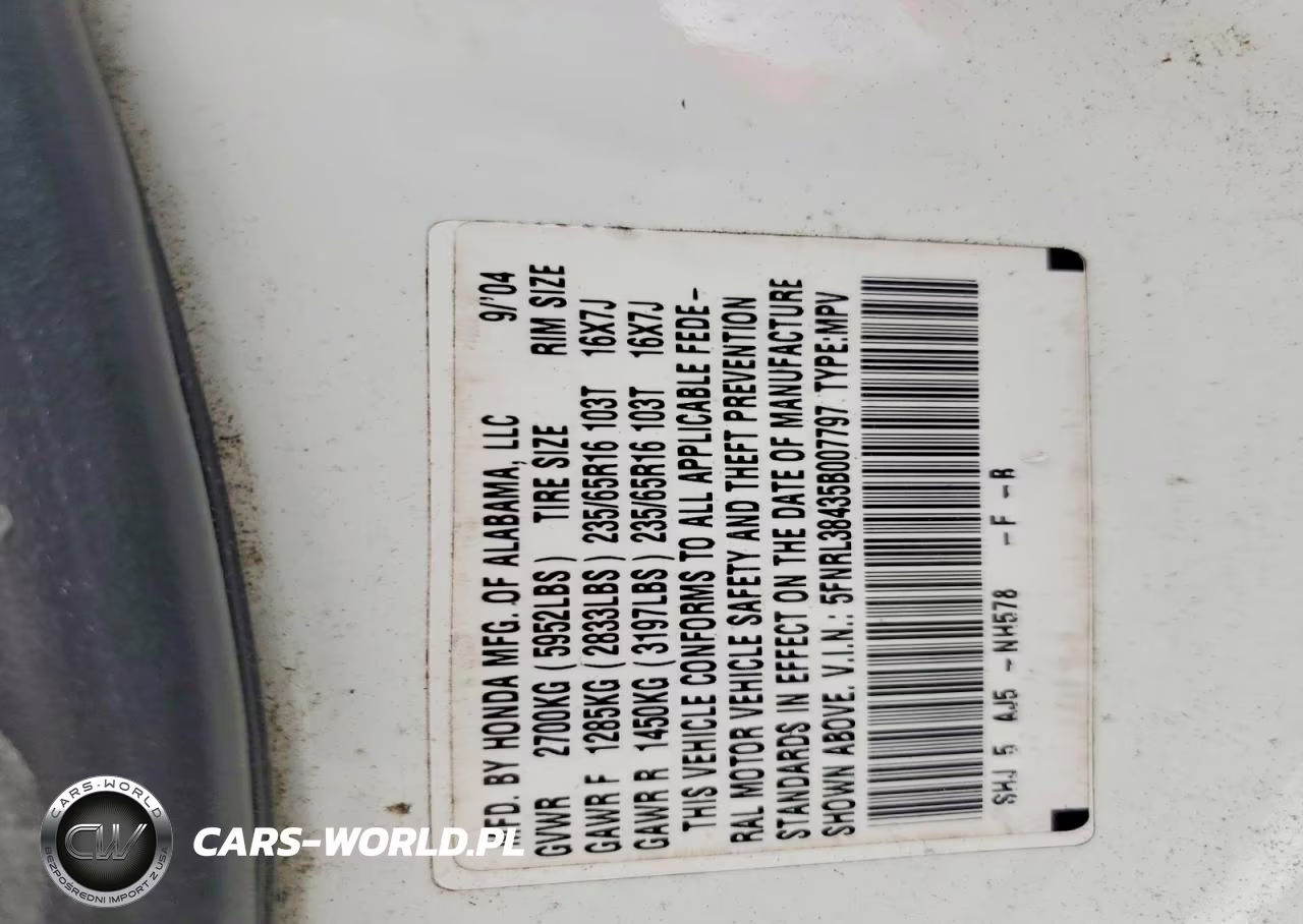 2005 Honda Odyssey Ex VIN:5FNRL38435B007797 - 13
