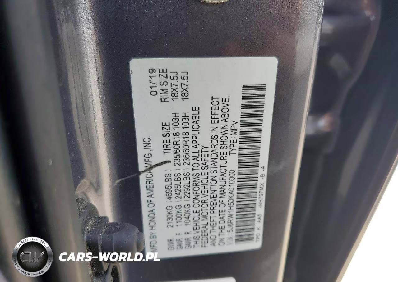 2019 Honda Cr-V Ex VIN:5J6RW1H50KA010000 - 13