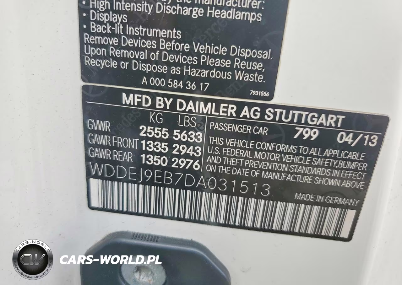 2013 Mercedes-Benz Cl 550 4Matic VIN:WDDEJ9EB7DA031513 - 12