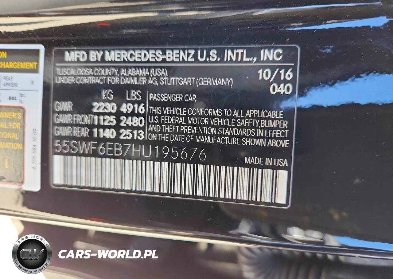 2017 Mercedes-Benz C 43 4Matic Amg VIN:55SWF6EB7HU195676 - 12