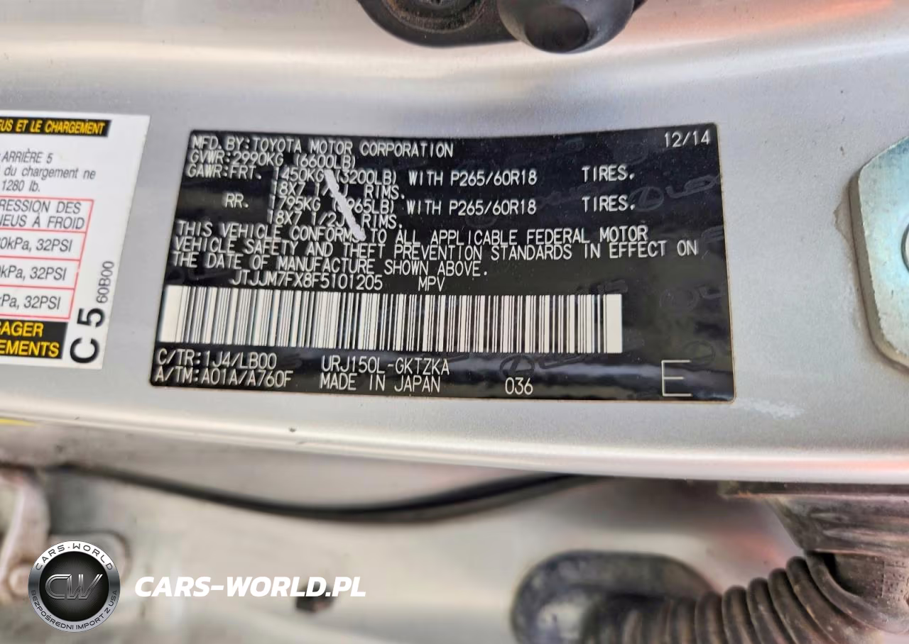 2015 Lexus Gx 460 Premium VIN:JTJJM7FX8F5101205 - 13