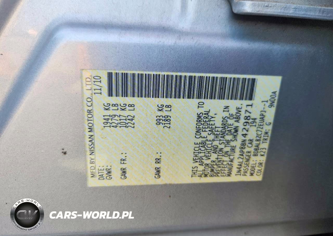 2011 Nissan Altima 2.5 VIN:1N4AL2AP8BN429871 - 12