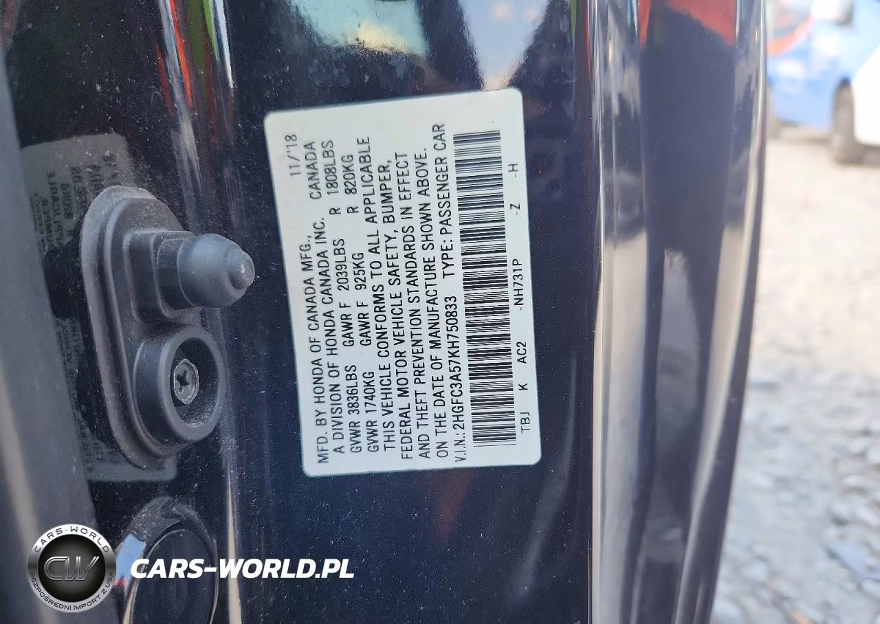 2019 Honda Civic Si VIN:2HGFC3A57KH750833 - 12