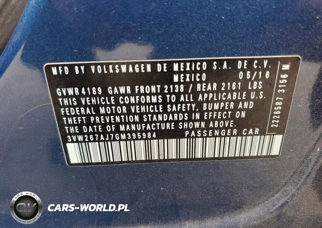2016 Volkswagen Jetta S VIN:3VW267AJ7GM395984 - 13