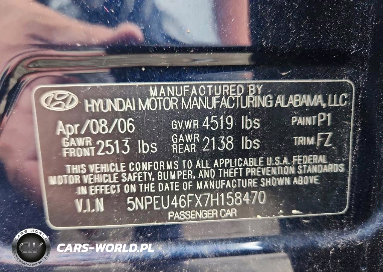 2007 Hyundai Sonata Se VIN:5NPEU46FX7H158470 - 12