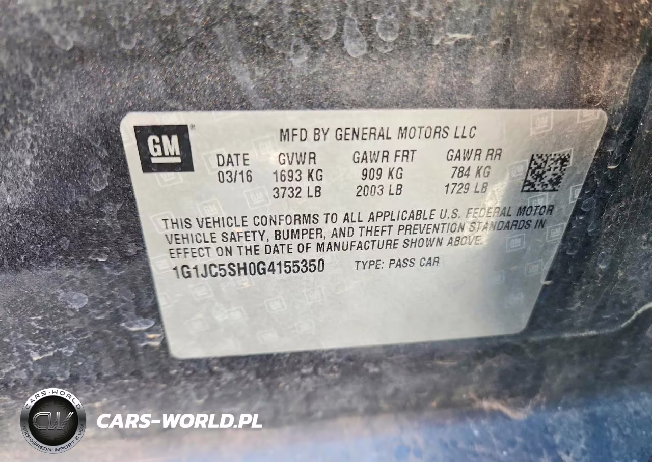 2016 Chevrolet Sonic Lt VIN:1G1JC5SH0G4155350 - 12