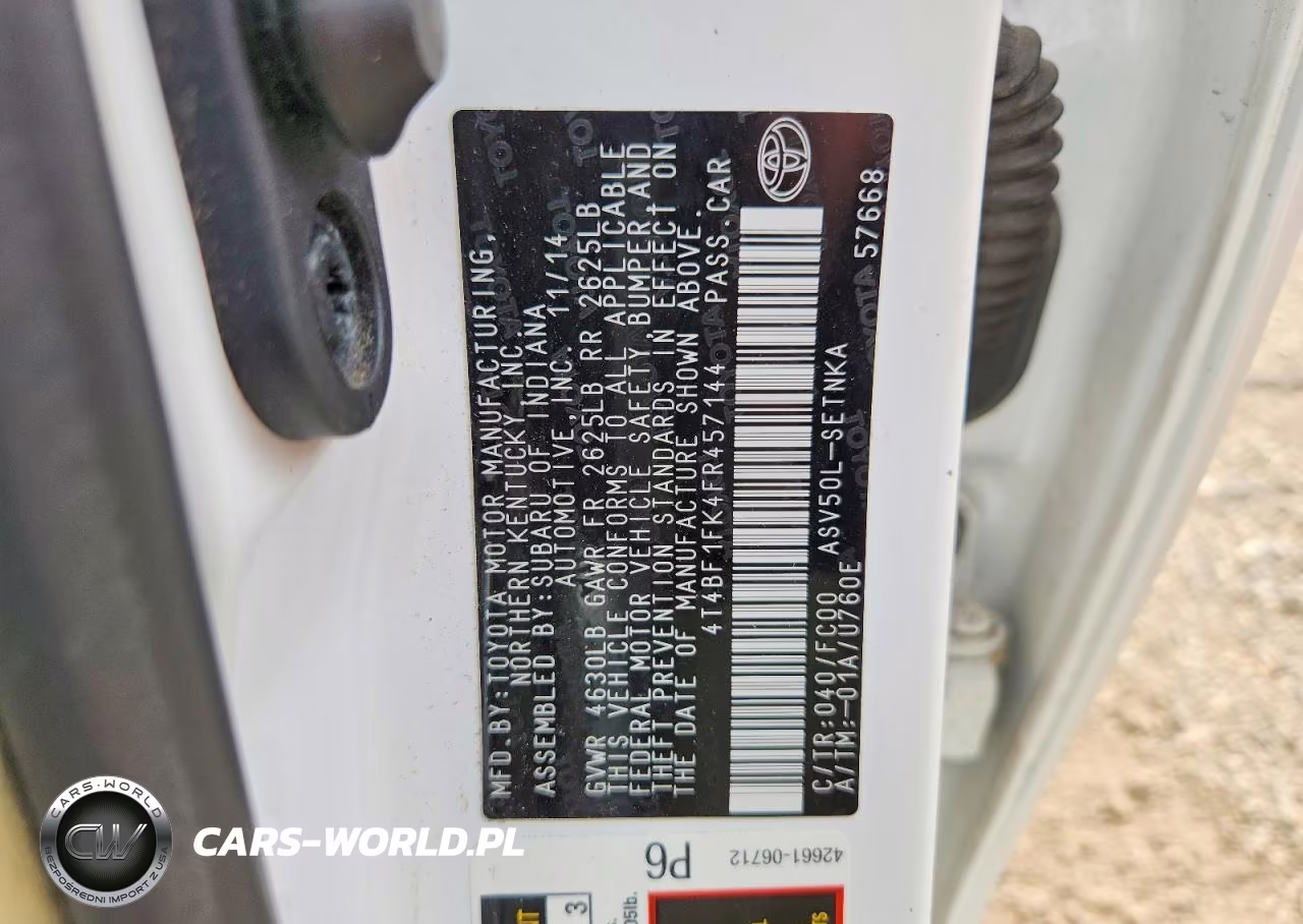 2015 Toyota Camry Le VIN:4T4BF1FK4FR457144 - 12