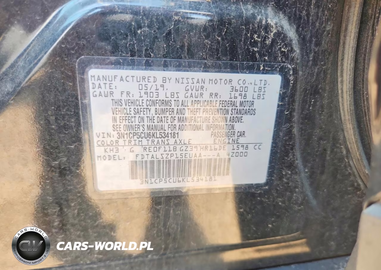 2019 Nissan Kicks Sv VIN:3N1CP5CU6KL534181 - 13