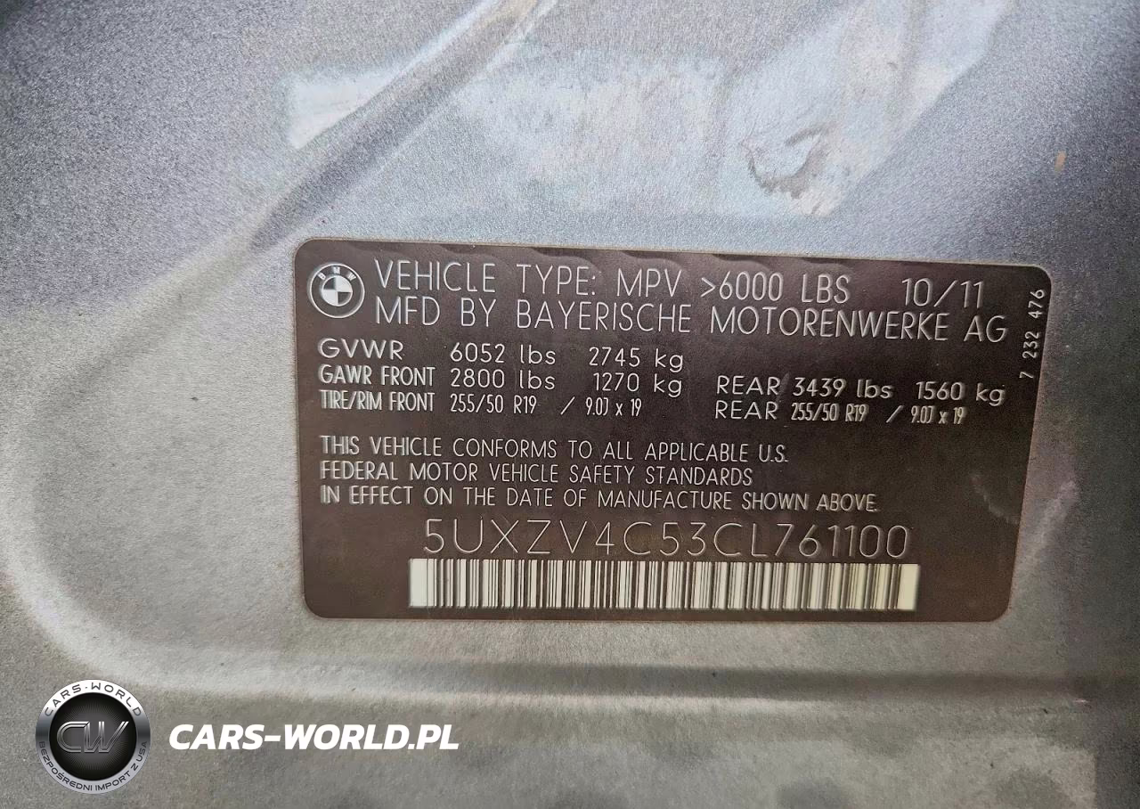 2012 BMW X5 xDrive35I VIN:5UXZV4C53CL761100 - 13