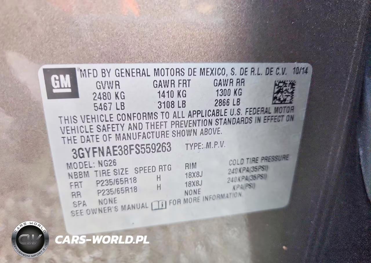 2015 Cadillac Srx VIN:3GYFNAE38FS559263 - 13
