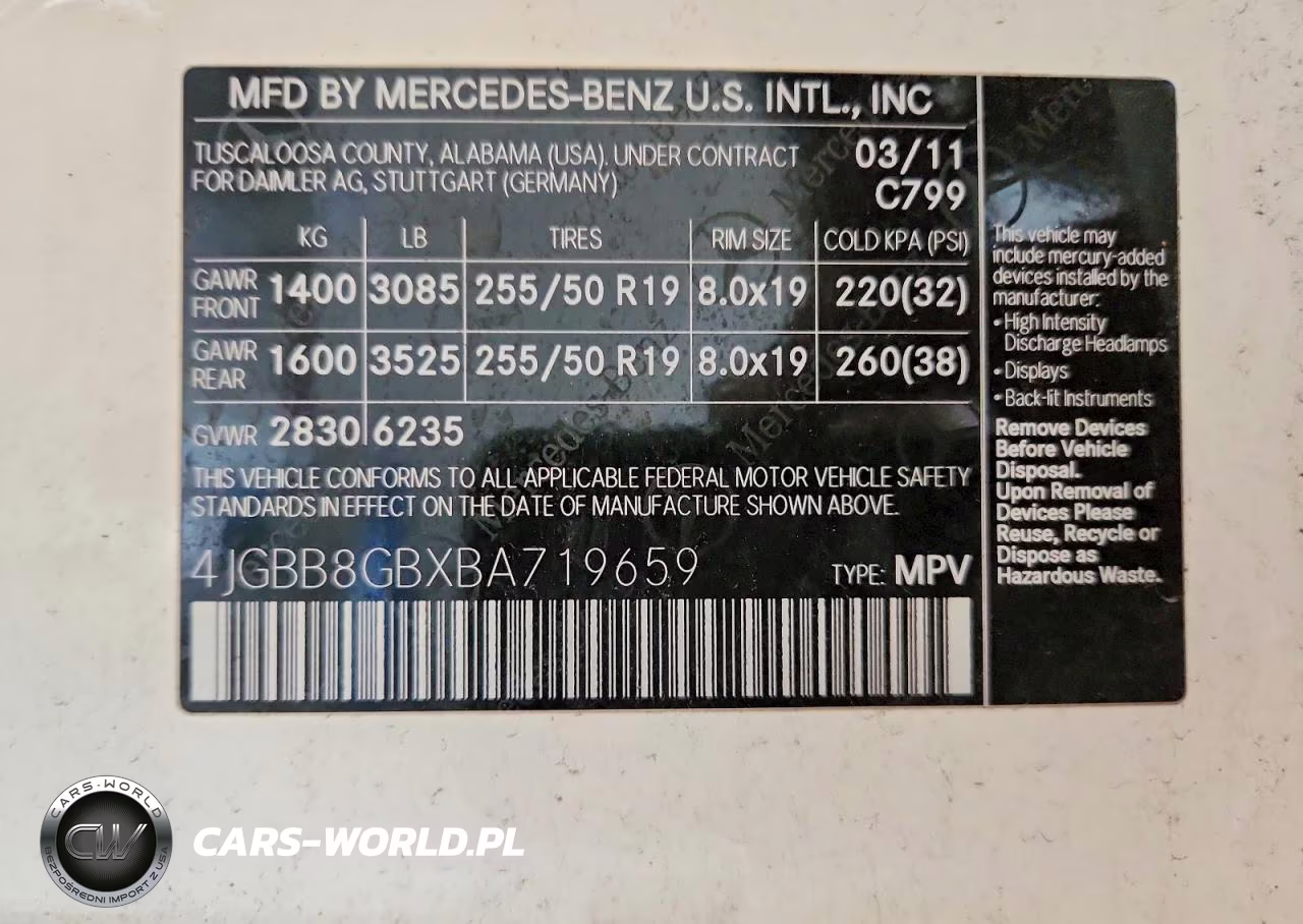 2011 Mercedes-Benz Ml 350 4Matic VIN:4JGBB8GBXBA719659 - 13