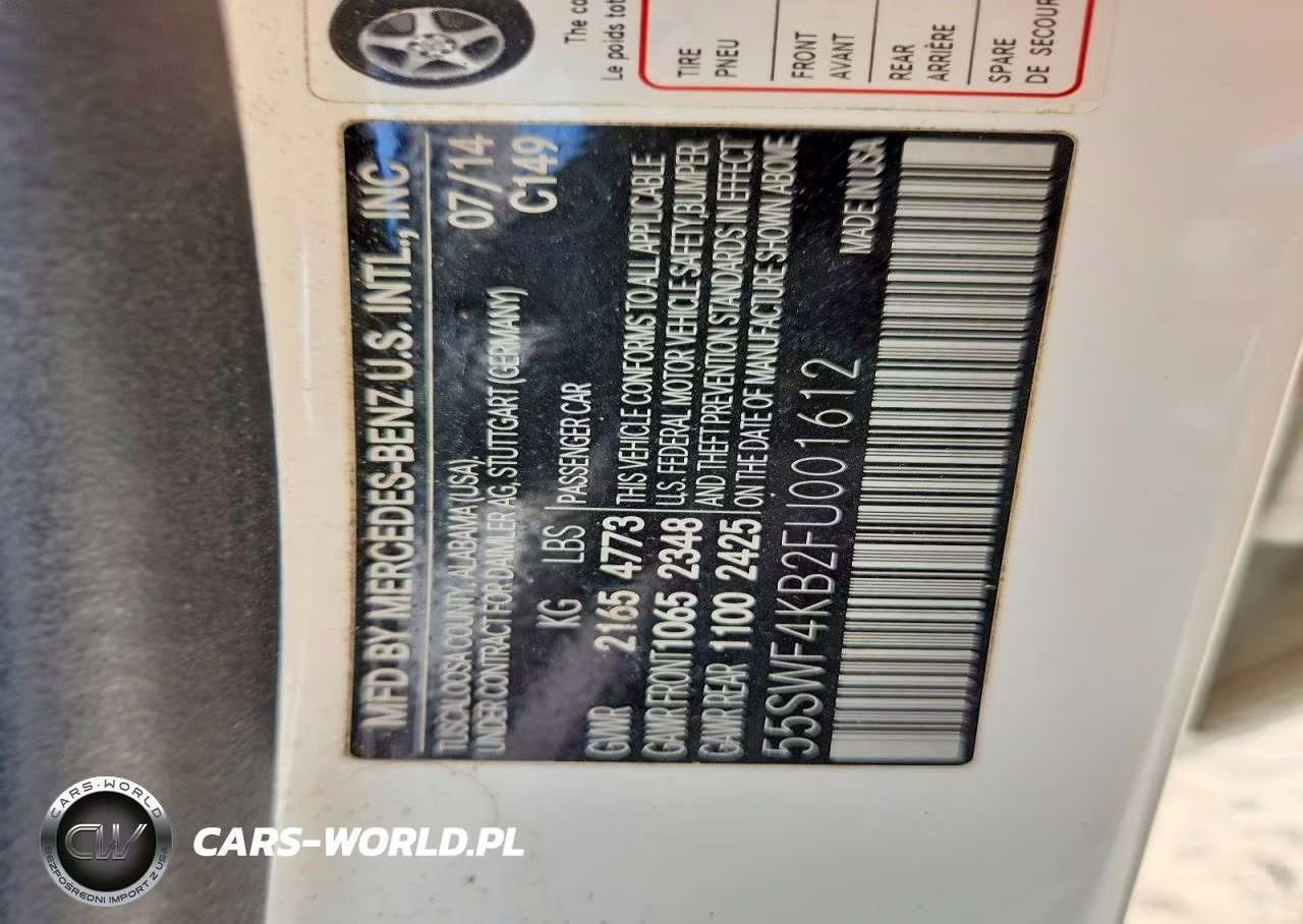 2015 Mercedes-Benz C 300 4Matic VIN:55SWF4KB2FU001612 - 12