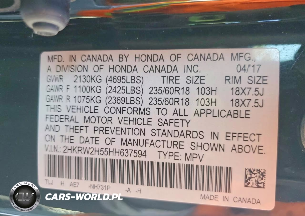 2017 Honda Cr-V Ex VIN:2HKRW2H55HH637594 - 13