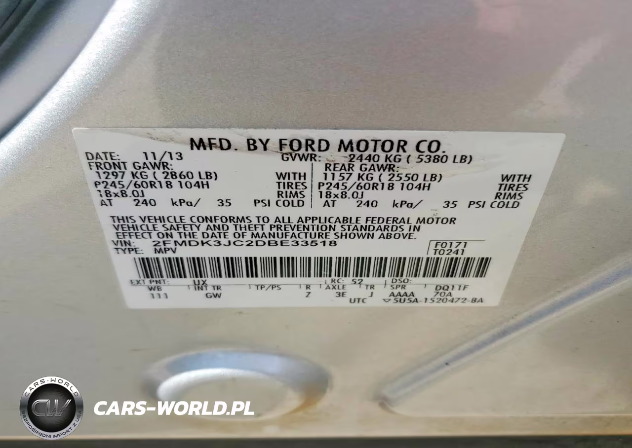 2013 Ford Edge Sel VIN:2FMDK3JC2DBE33518 - 13