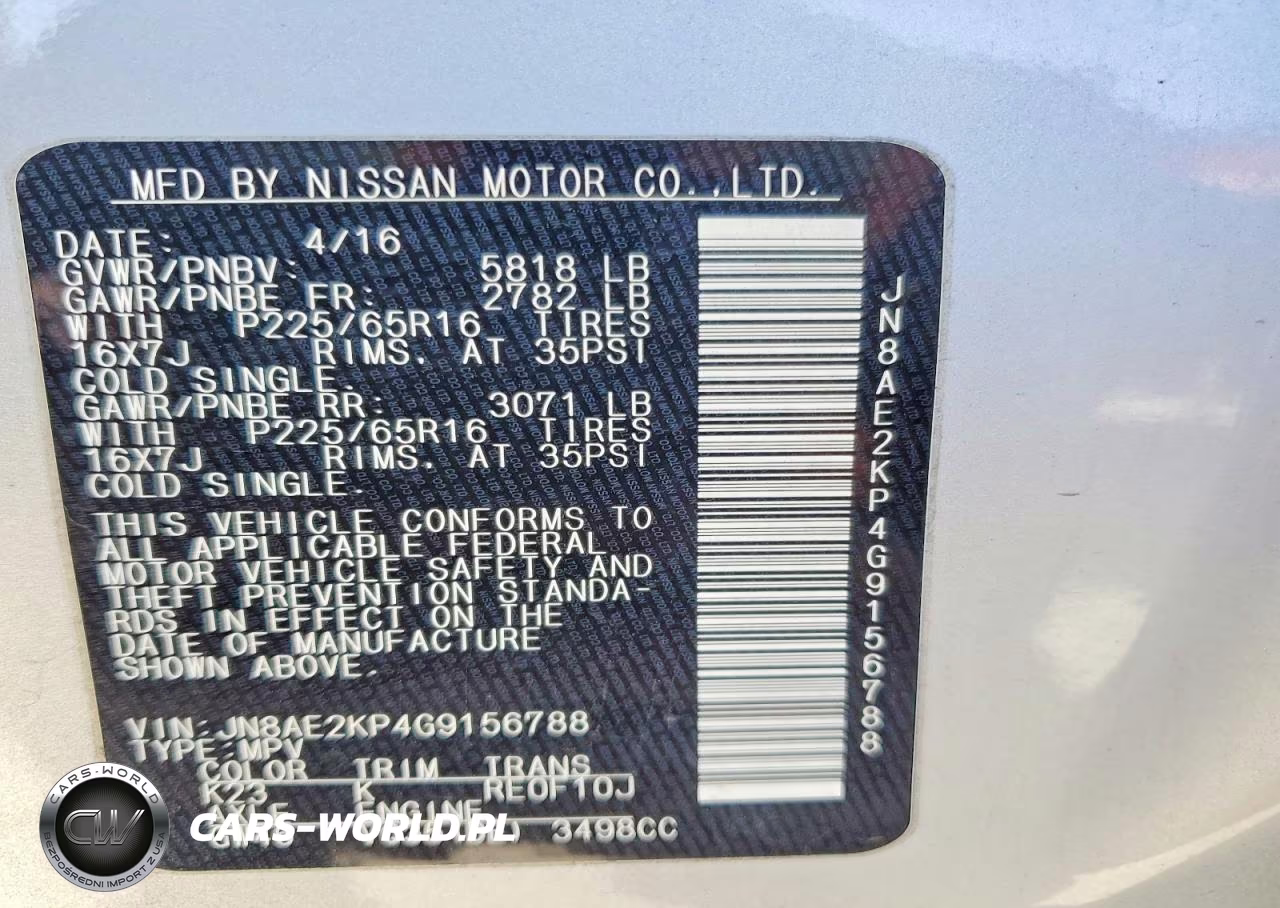 2016 Nissan Quest 3.5 Sv VIN:JN8AE2KP4G9156788 - 13