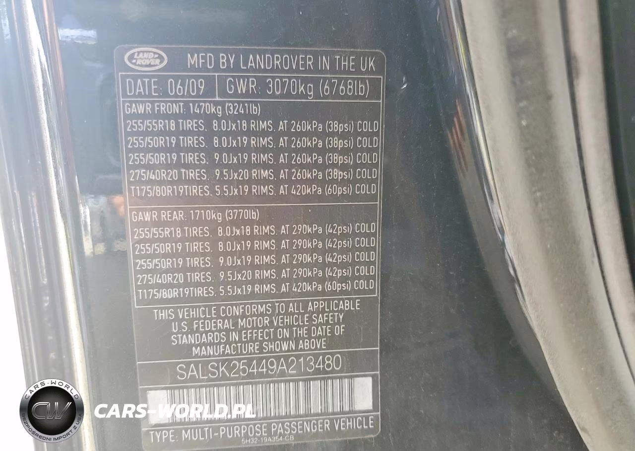 2009 Land Rover Range Rover Sport Hse VIN:SALSK25449A213480 - 12