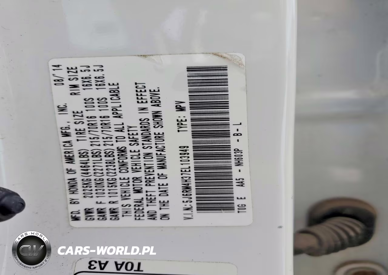 2014 Honda Cr-V Lx VIN:5J6RM4H37EL103949 - 13