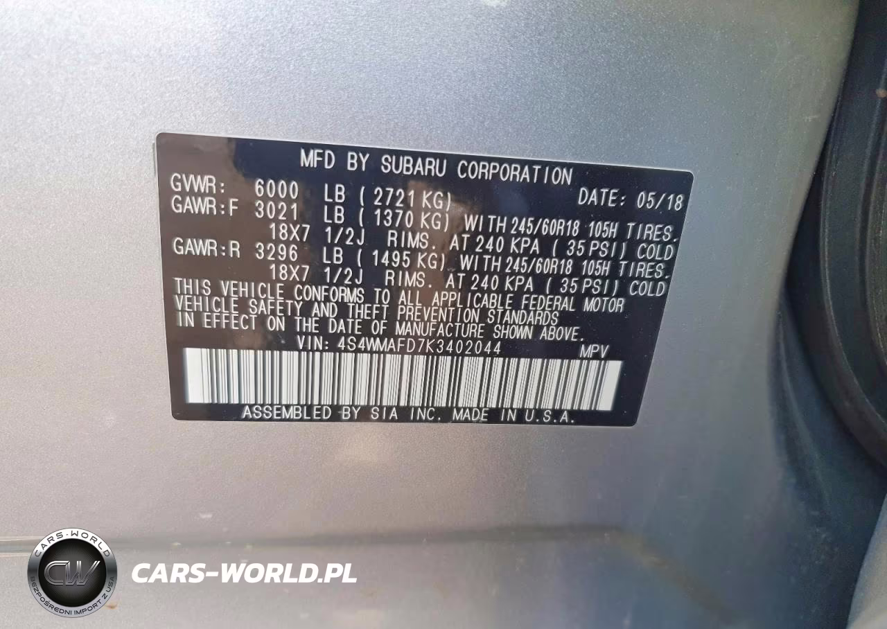 2019 Subaru Ascent Premium VIN:4S4WMAFD7K3402044 - 12