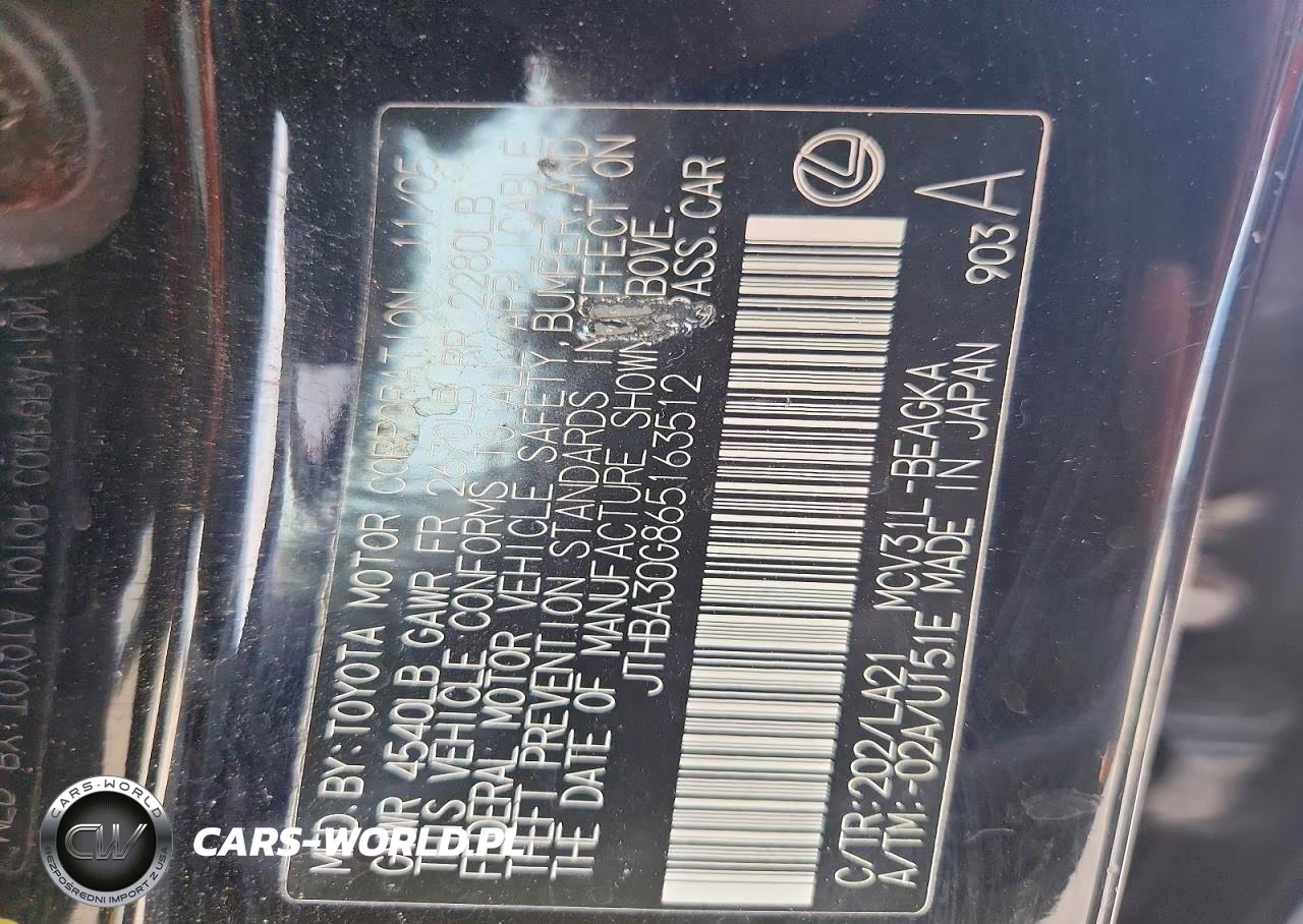 2006 Lexus Es 330 VIN:JTHBA30G865163512 - 12