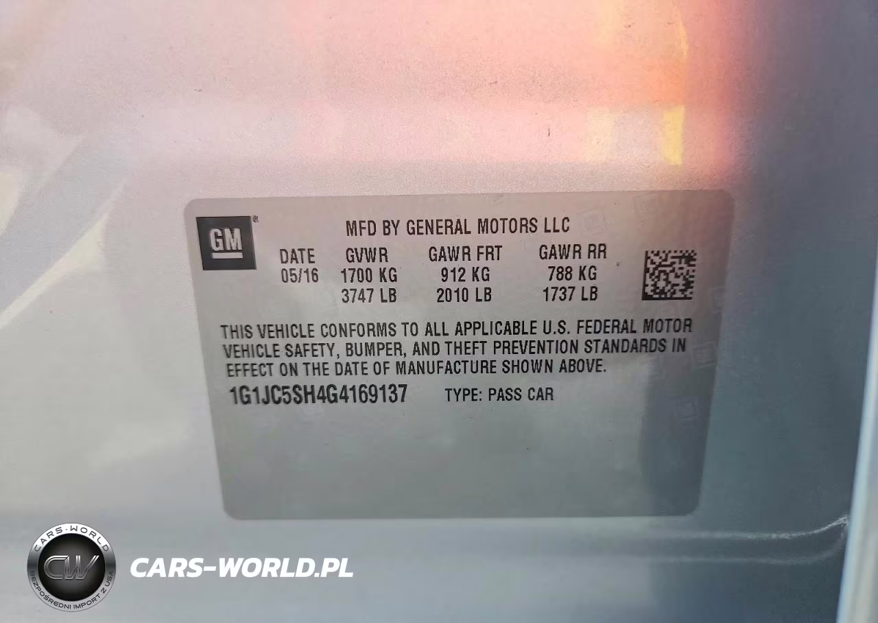 2016 Chevrolet Sonic Lt VIN:1G1JC5SH4G4169137 - 13