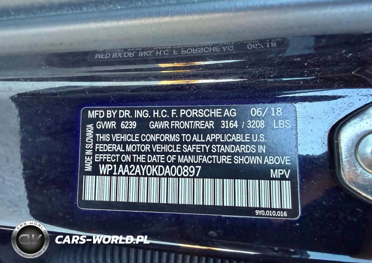 2019 Porsche Cayenne VIN:WP1AA2AY0KDA00897 - 10