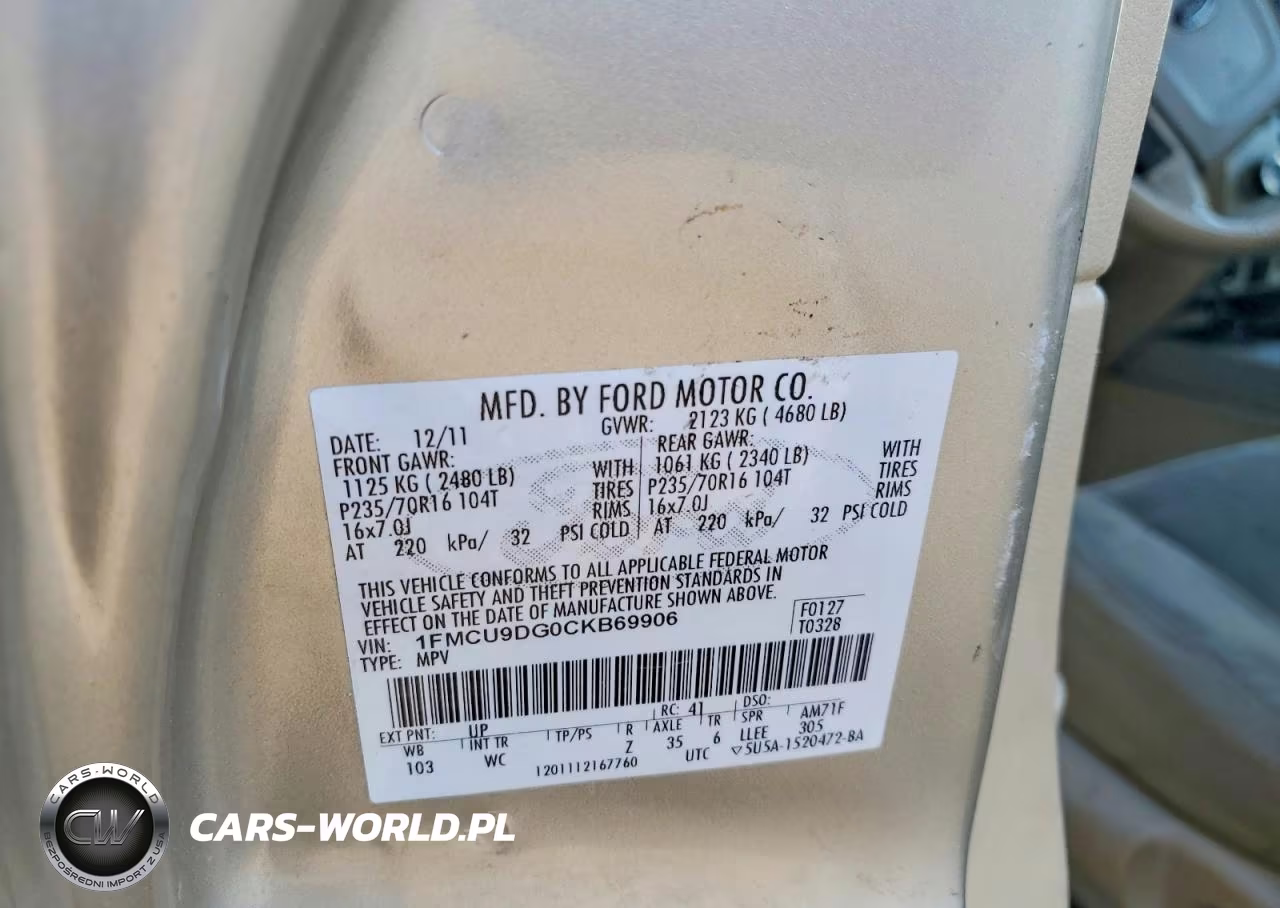 2012 Ford Escape Xlt VIN:1FMCU9DG0CKB69906 - 13