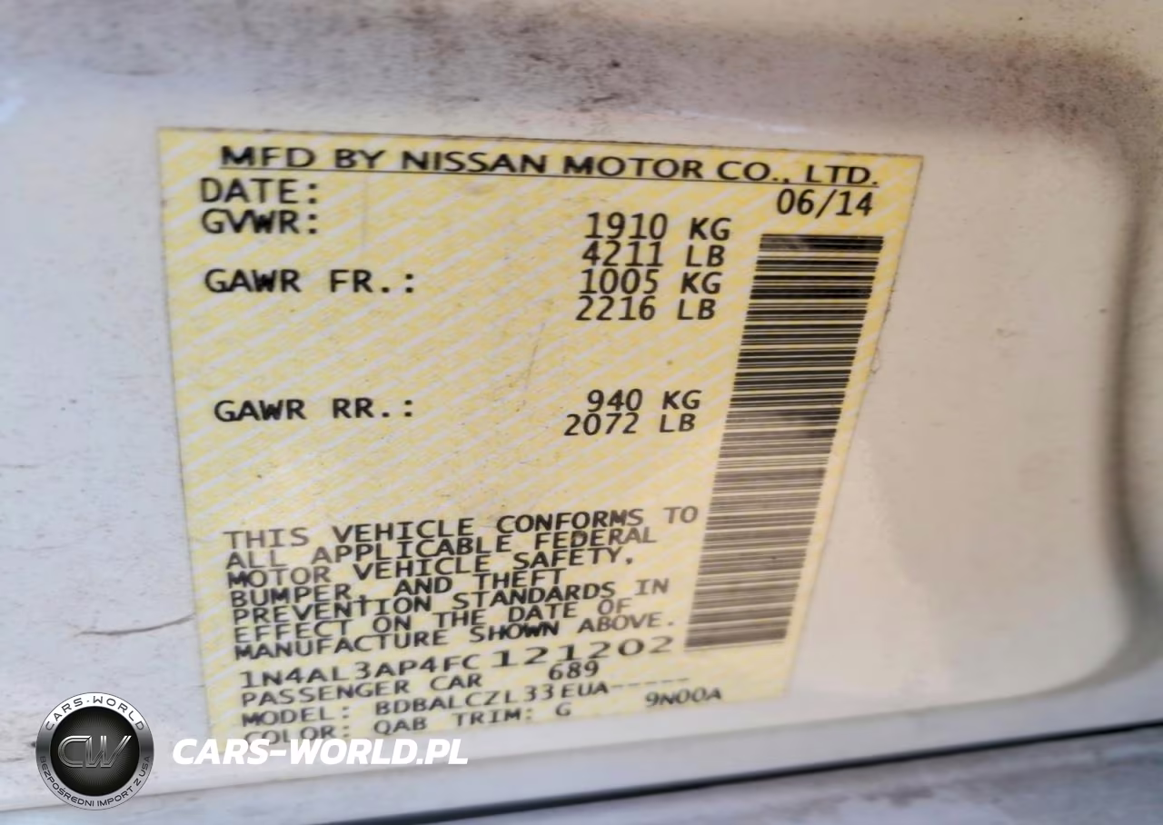 2015 Nissan Altima 2.5 S VIN:1N4AL3AP4FC121202 - 12
