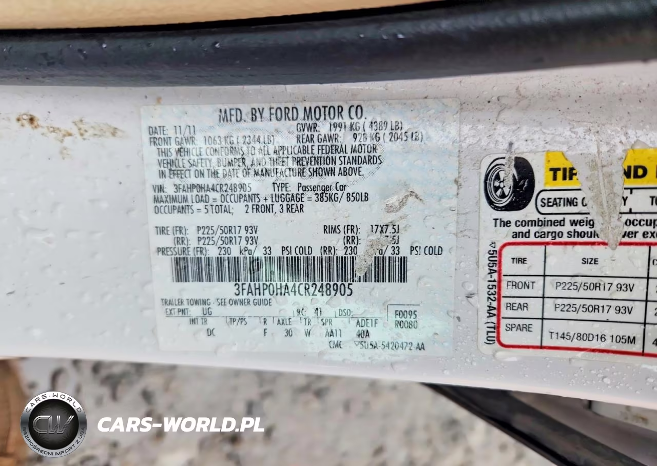 2012 Ford Fusion Se VIN:3FAHP0HA4CR248905 - 12