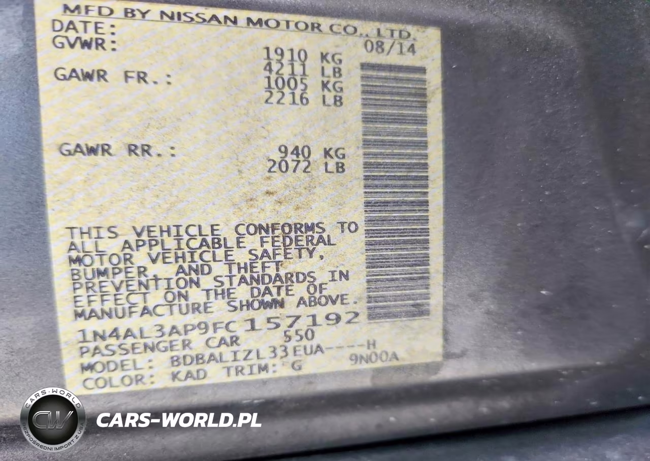 2015 Nissan Altima 2.5 Sv VIN:1N4AL3AP9FC157192 - 13