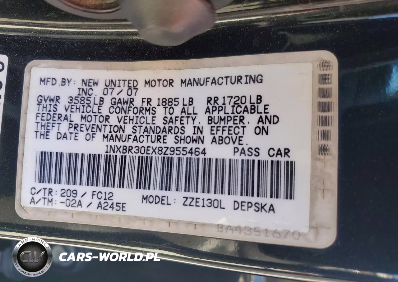 2008 Toyota Corolla S VIN:1NXBR30EX8Z955464 - 13