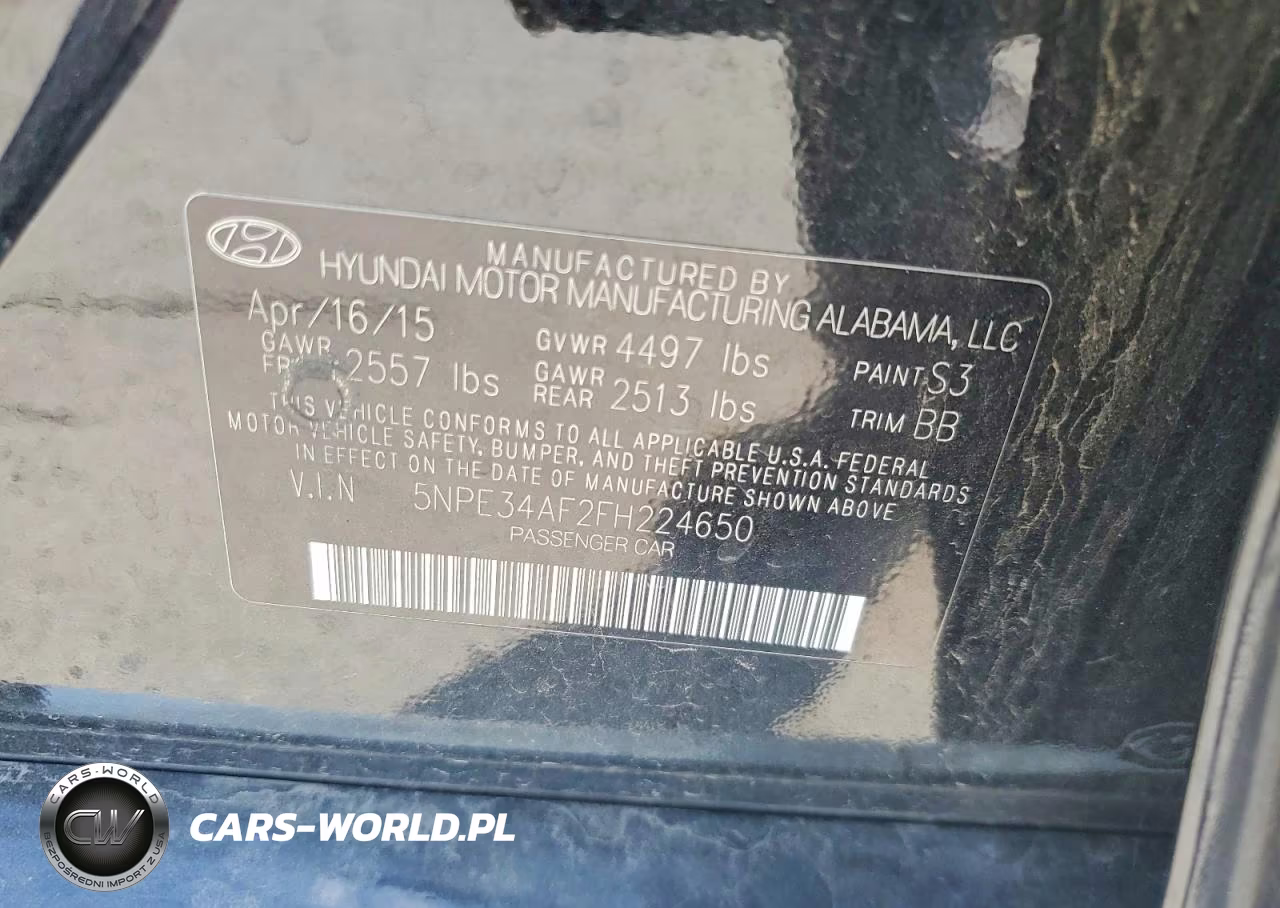 2015 Hyundai Sonata Limited VIN:5NPE34AF2FH224650 - 12