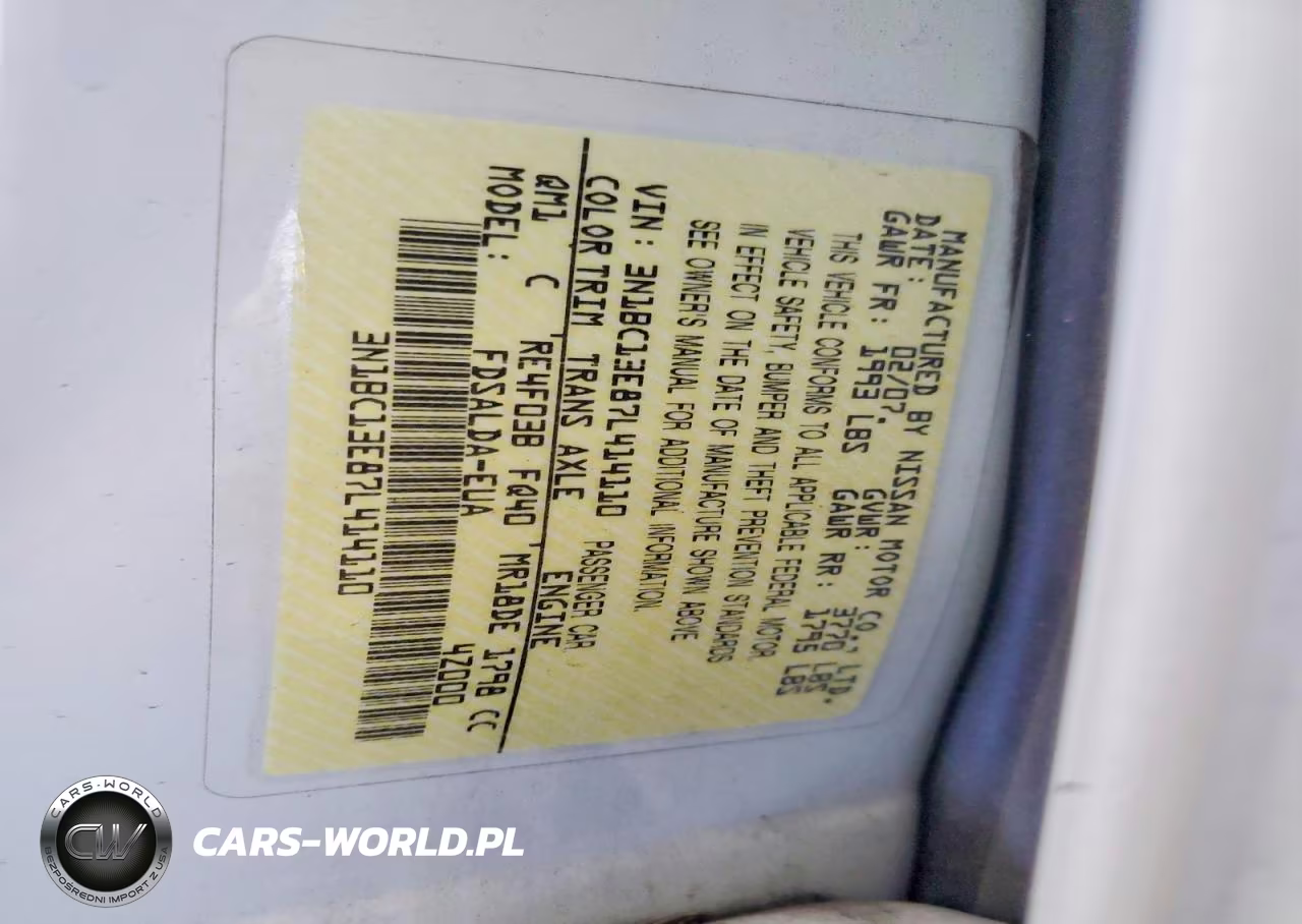 2007 Nissan Versa 1.8 S VIN:3N1BC13E87L414110 - 12