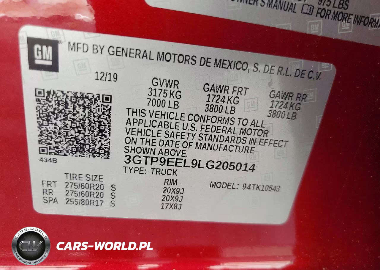 2020 GMC Sierra K1500 At4 VIN:3GTP9EEL9LG205014 - 12