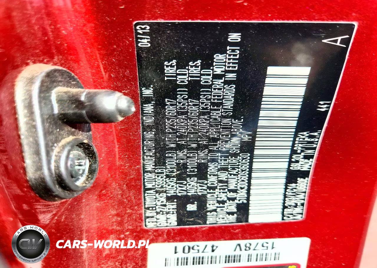 2013 Toyota Sienna Le VIN:5TDKK3DC6DS360630 - 13