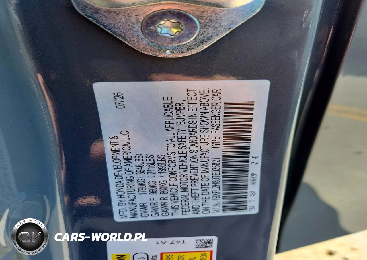 2026 Honda Civic Sport VIN:19XFL2H80TE035821 - 12