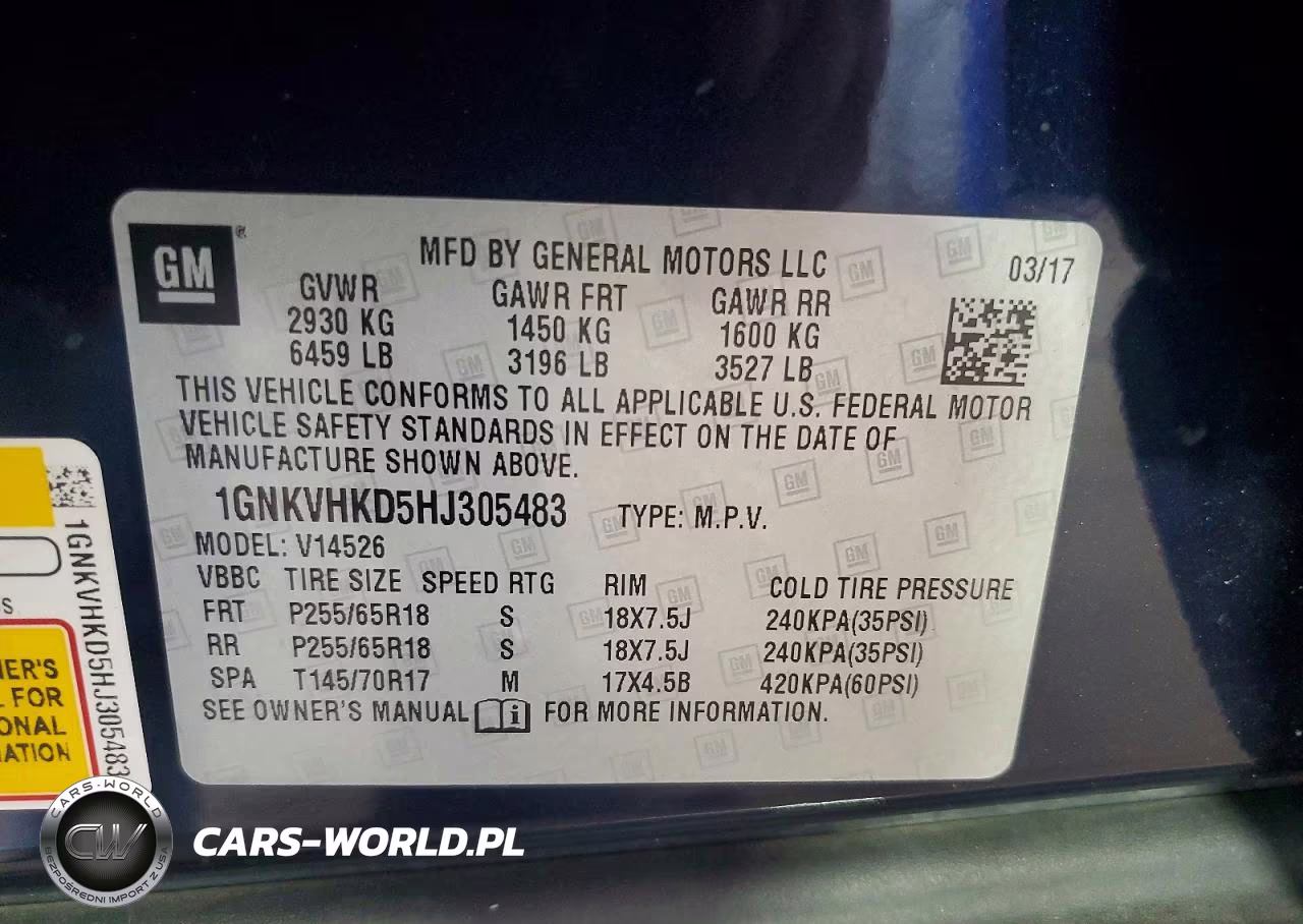 2017 Chevrolet Traverse Lt VIN:1GNKVHKD5HJ305483 - 13