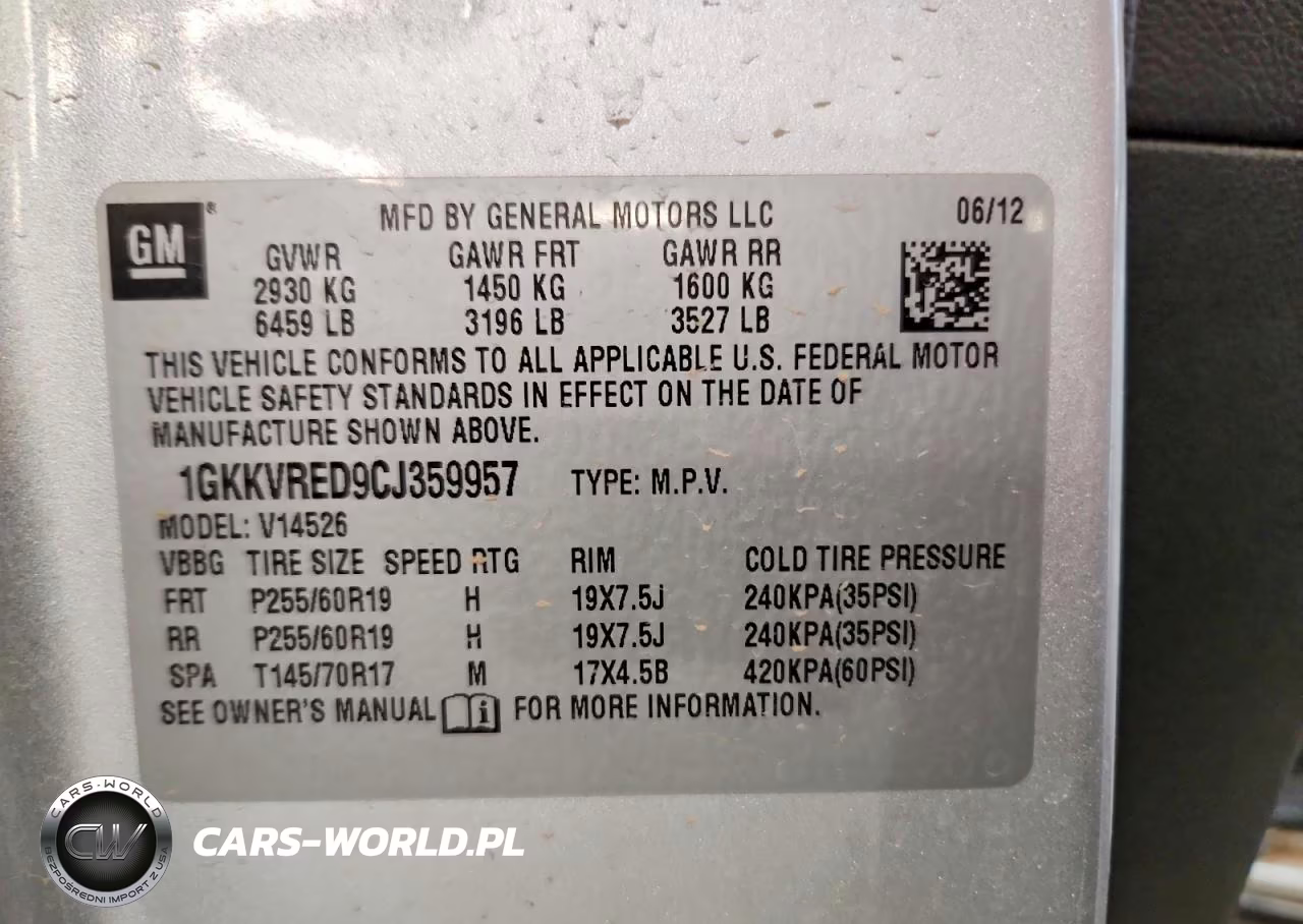 2012 GMC Acadia Slt-1 VIN:1GKKVRED9CJ359957 - 14