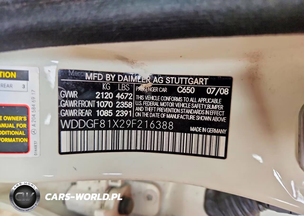 MERCEDES-BENZ C 300 VIN:WDDGF81X29F216388 - 13