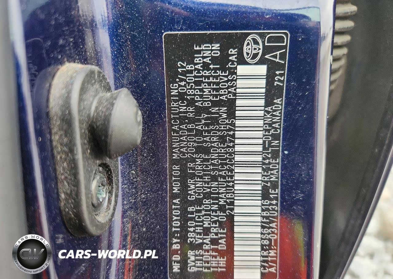 2012 Toyota Corolla Le VIN:2T1BU4EE2CC847475 - 12