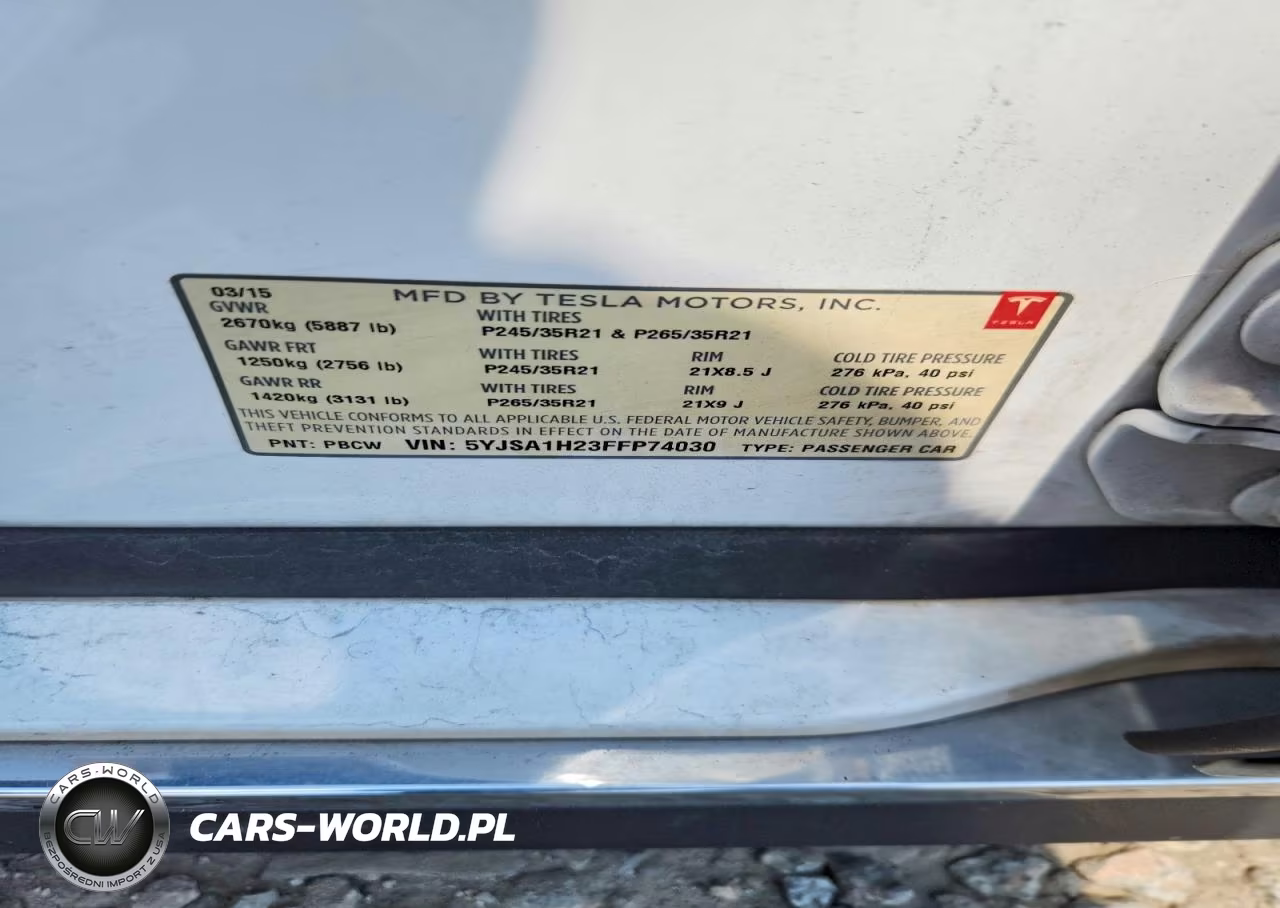 2015 Tesla Model S 85D VIN:5YJSA1H23FFP74030 - 13