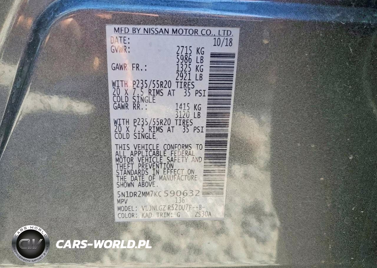 2019 Nissan Pathfinder Sl VIN:5N1DR2MM7KC590632 - 14