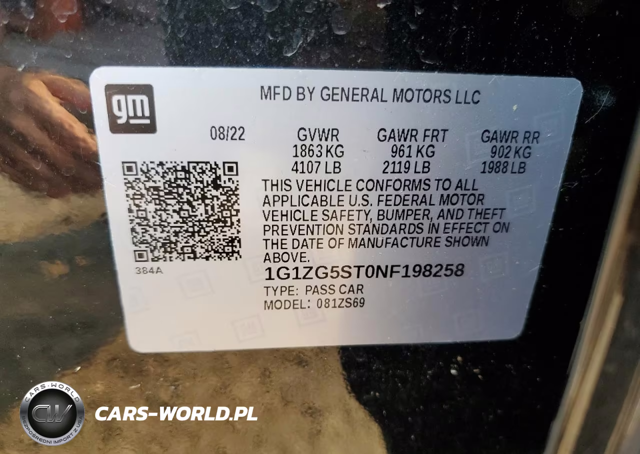 2022 Chevrolet Malibu Rs VIN:1G1ZG5ST0NF198258 - 12
