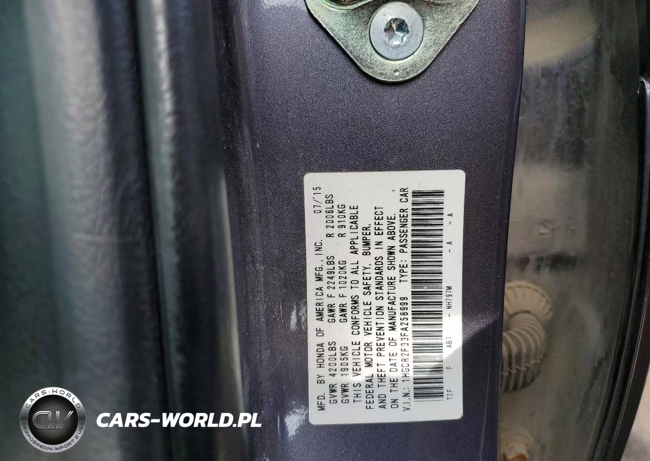 2015 Honda Accord Lx VIN:1HGCR2F33FA258999 - 12