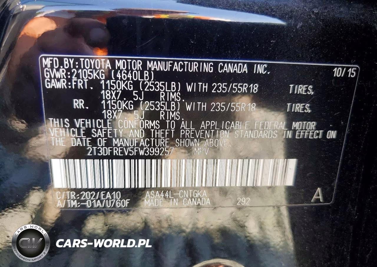 2015 Toyota Rav4 Limited VIN:2T3DFREV5FW399257 - 13