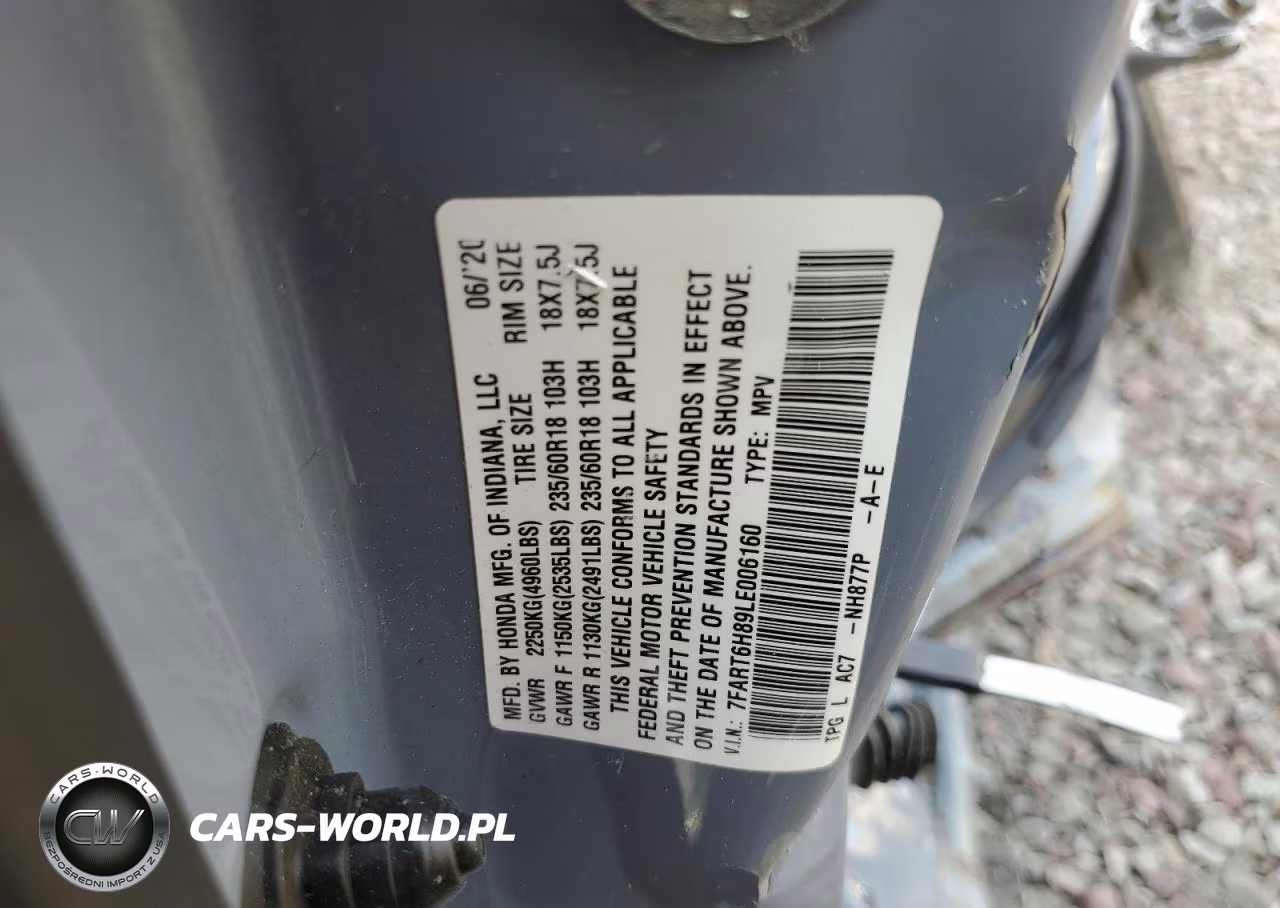 2020 Honda Cr-V Exl VIN:7FART6H89LE006160 - 13