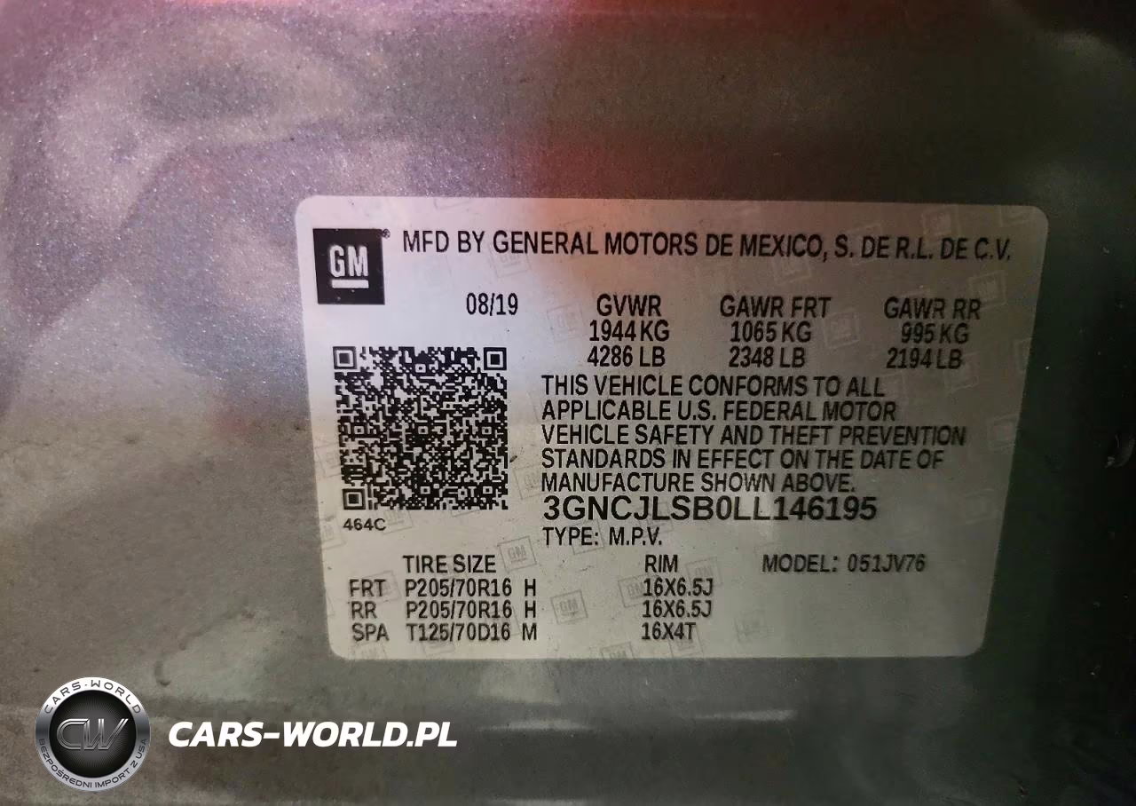 2020 Chevrolet Trax 1Lt VIN:3GNCJLSB0LL146195 - 13