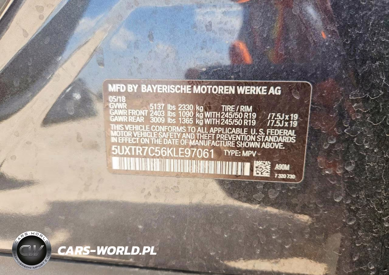 2019 BMW X3 Sdrive30I VIN:5UXTR7C56KLE97061 - 14