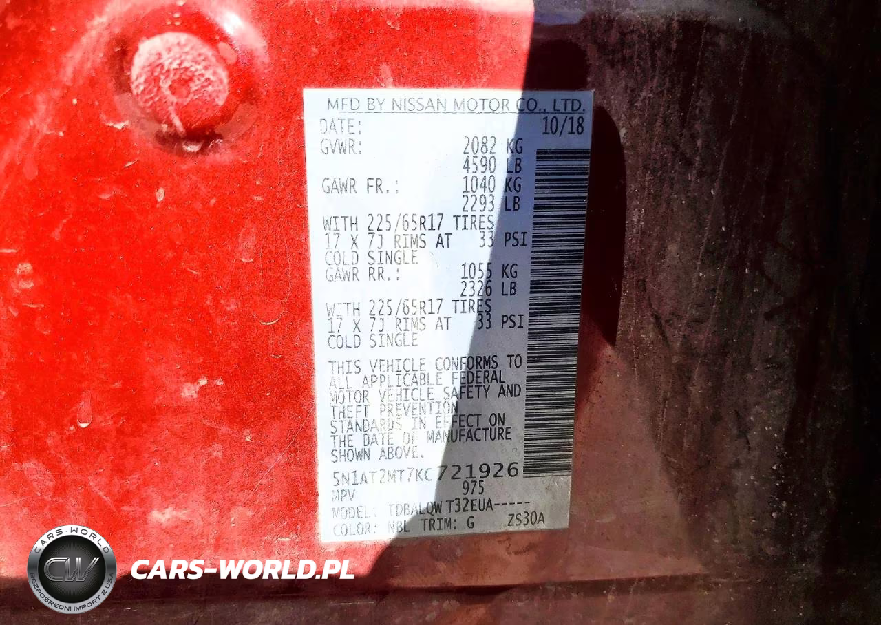 2019 Nissan Rogue Sv VIN:5N1AT2MT7KC721926 - 14