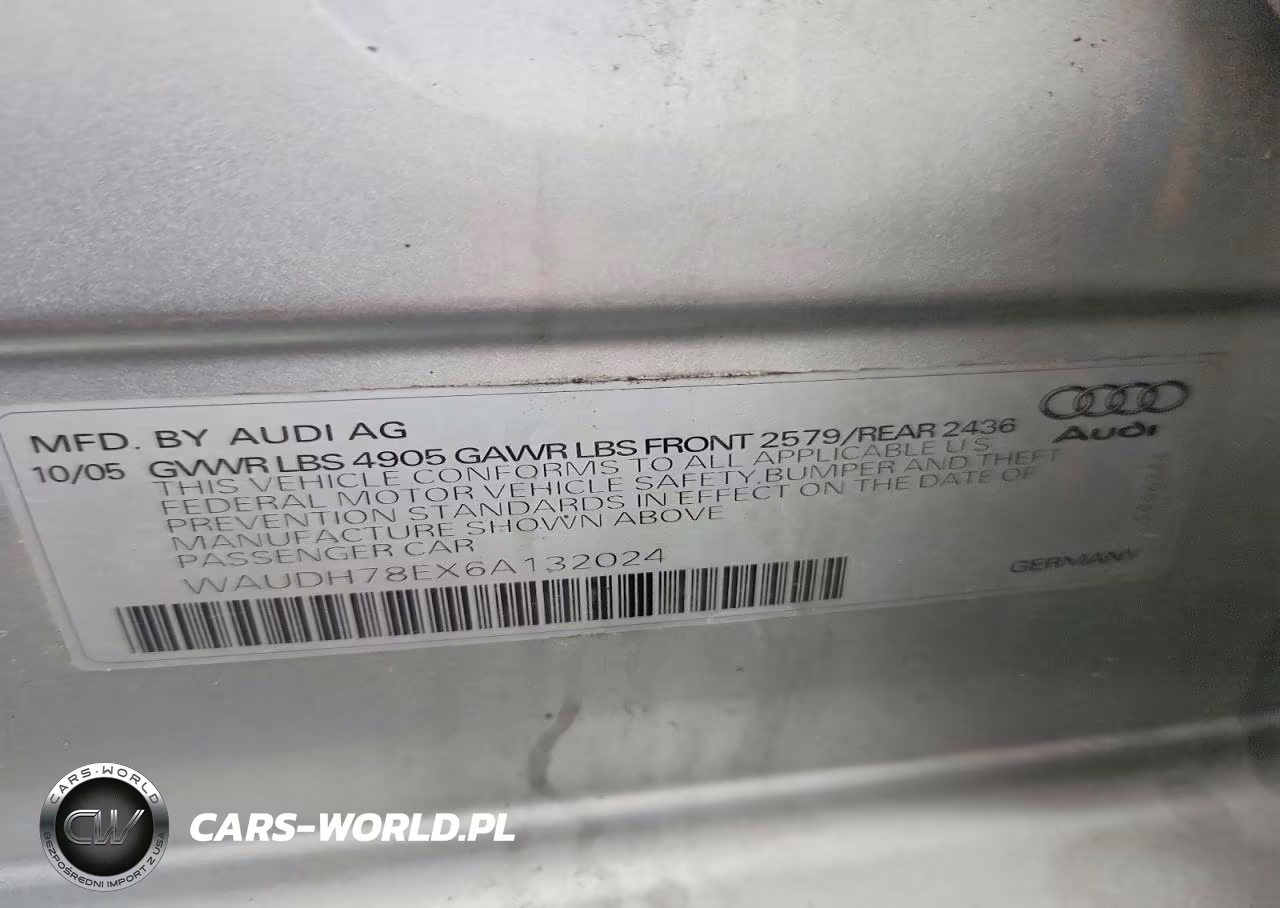 2006 Audi A4 3.2 Quattro VIN:WAUDH78EX6A132024 - 13
